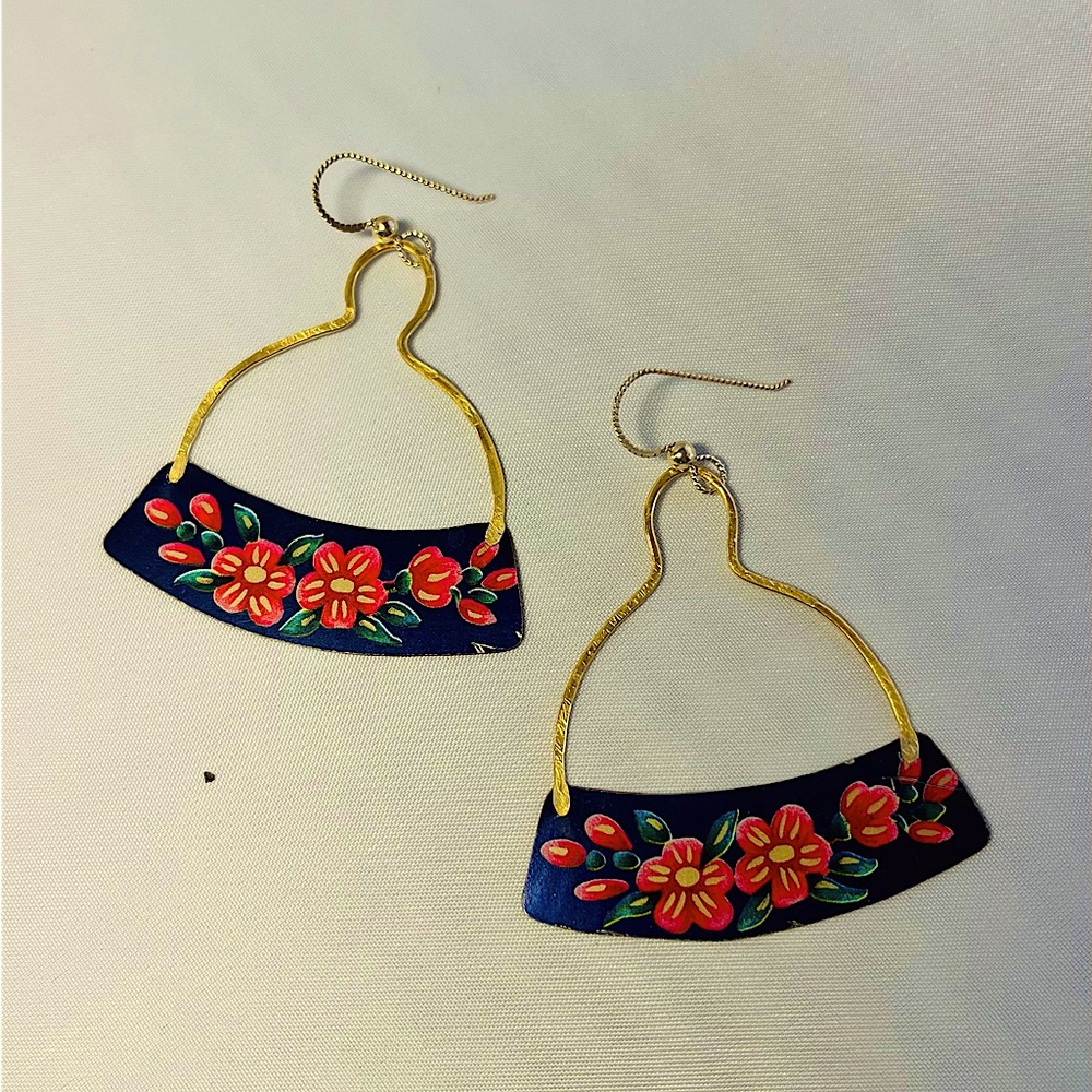 Vintage tin earrings